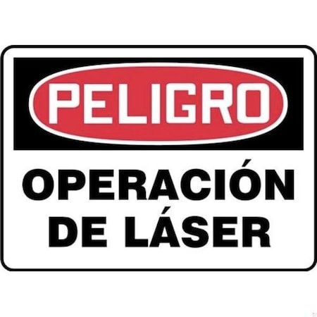 Accuform Radiation & Laser Sign, 10 in H x 14 in W, Adhesive Dura-Poly SHMRAD022XV